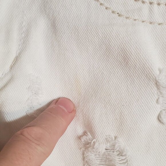 Mossimo Womens Denim Low Rise Short Short White Distressed Jean Shorts Size 11 - Picture 16 of 16